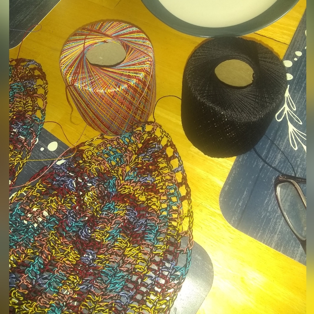 Handmade multicolor halter crochet top Medium - Picture 4 of 5